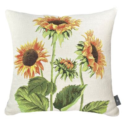 Fabric cushions - Housse de coussin tissée fleurs de Tournesol - ART DE LYS
