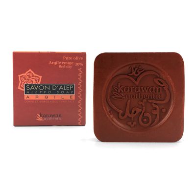 Gifts - Aleppo soap enriched with red clay (30%) - KARAWAN AUTHENTIC