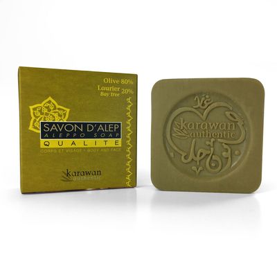 Gifts - ALEPPO OLIVE AND LAUREL OIL SOAP — 20% QUALITY, 100g nomad size - KARAWAN AUTHENTIC