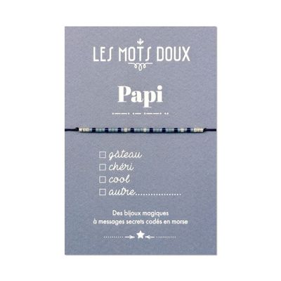 Bijoux - Bracelet Code Morse : Papi - LES MOTS DOUX