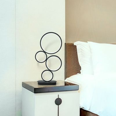 Objets de décoration - Lampe pour table bureau en forme de rond moderne Lampe à poser Rings LED Noir - OUI SMART