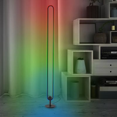 Decorative objects - Lampe ovale multicolores noir  Lampadaire Long Scoop RGB minimalist - OUI SMART