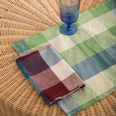 Linge de table textile - Serviette de Cuisine Multicolore en Coton Tissé Check - MAHE HOMEWARE