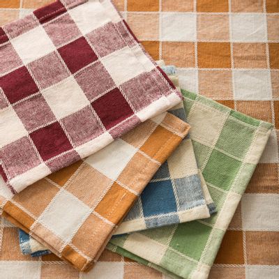 Linge de table textile - Serviette à Cocktail Tissée Check - MAHE HOMEWARE