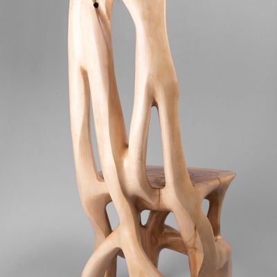 Chaises - Chaise, sculpture fonctionnelle sculptée dans une seule pièce de bois - LOGNITURE