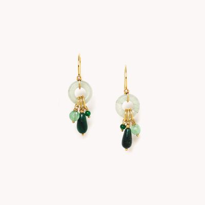 Jewelry - Hook earrings ring & dangles - Agata Verde - NATURE BIJOUX