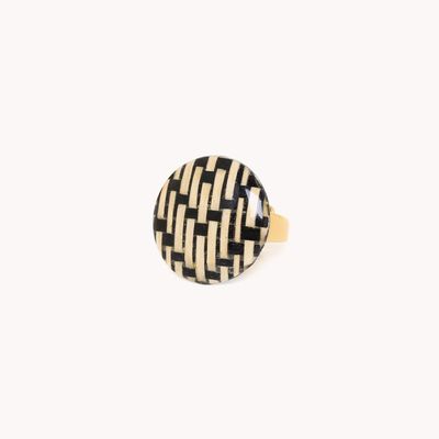 Bijoux - Bague ajustable ronde - Madam Bogolan - NATURE BIJOUX