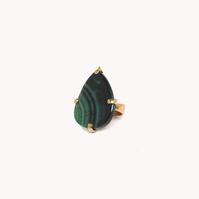 Jewelry - Drop ring - Agata Verde - NATURE BIJOUX