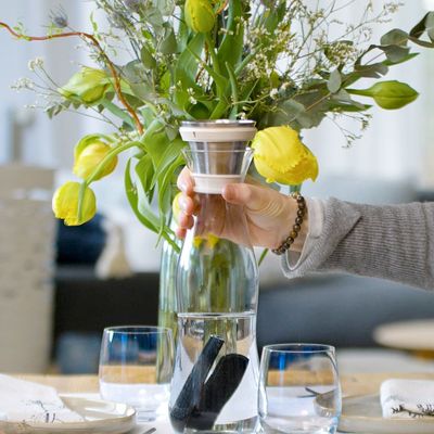 Carafes - Glass water filter jug - activated charcoal tracking - white - 1L - WEETULIP - CARAFE FILTRANTE NATURELLE
