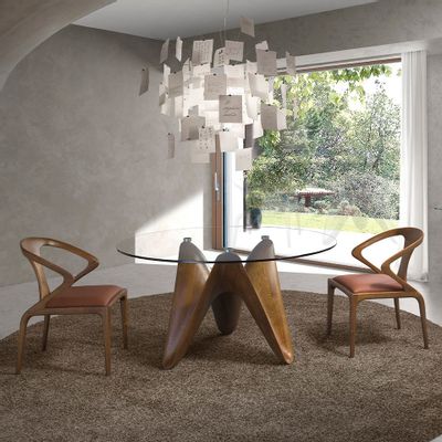 Dining Tables - Round tempered glass dining table - ANGEL CERDÁ
