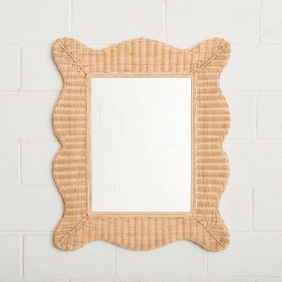 Mirrors - Scalloped Rattan Mirror DHALIA - MAHE HOMEWARE