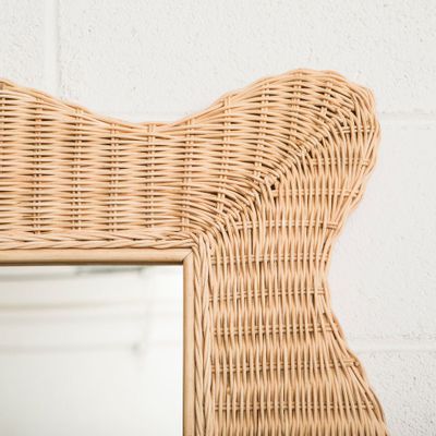 Mirrors - Scalloped Rattan Mirror DHALIA - MAHE HOMEWARE