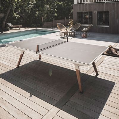 Card tables - Origin Outdoor table tennis table - White and Ping Lines - CORNILLEAU