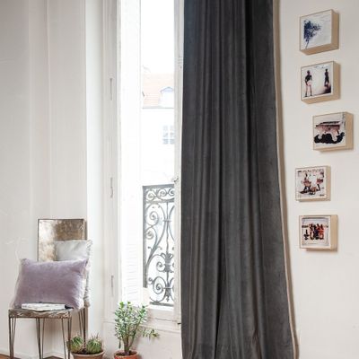 Curtains and window coverings - MEDICIS curtain 130x280cm MEDICIS ANTHRACITE - EN FIL D'INDIENNE...