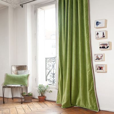 Curtains and window coverings - MEDICIS AVOCAT 130x280cm cotton velvet blackout curtain - EN FIL D'INDIENNE...