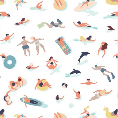 Papiers peints - Papier peint N°168 - Vacanciers. - WELLPAPERS