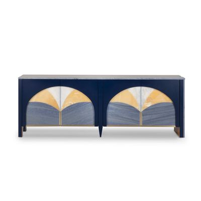 Sideboards - Modern Biloba Sideboard, Blue Marble, Handmade in Portugal by Greenapple - GREENAPPLE DESIGN INTERIORS