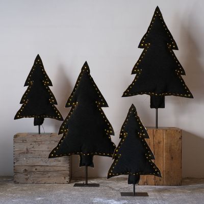 Objets de décoration - Sapin lumineux noir - ROSE VELOURS