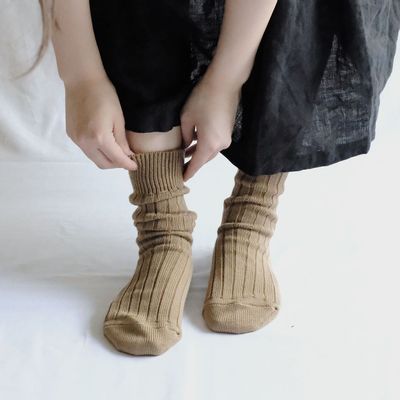 Socks - EGYPTIAN COTTON RIBBED SOCKS - NISHIGUCHI KUTSUSHITA