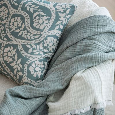 Bed linens - Cotton Gauze Plaid - MAHE HOMEWARE