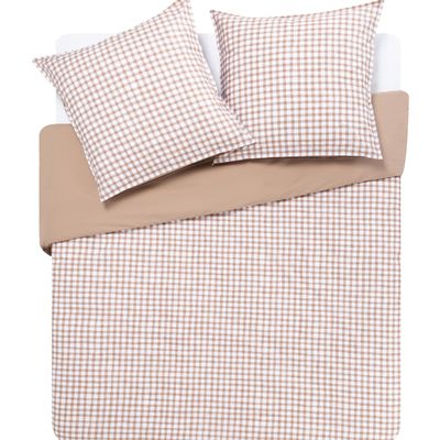 Linge de lit - Vichy Poésie - Parure en percale de coton (Made in France) - ESSIX