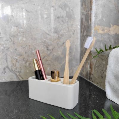 Hotel bedrooms - OLIKA white anti-odor anti-mildew water-absorbent stone toothbrush holder - OSNA