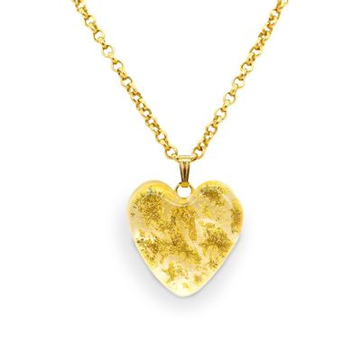 Jewelry - ORUS heart necklace in Murano glass - Gold - Glass - MILODINA