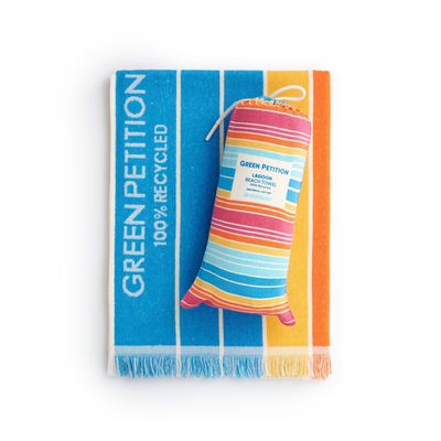 Paréos - Serviette de plage Ocean Lagoon Aqua 100 x 180 cm - GREEN PETITION