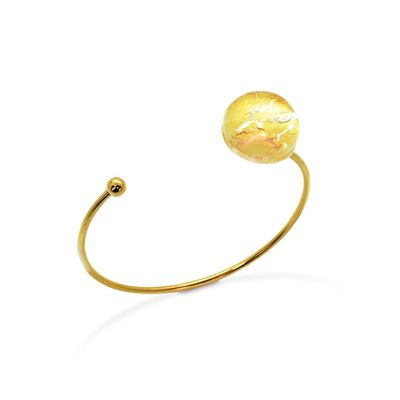 Jewelry - ORUS Murano Glass Dome Bracelet - Gold - MILODINA