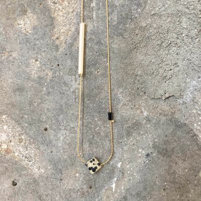 Jewelry - Square Dalmation stone Necklace - ESSYELLO