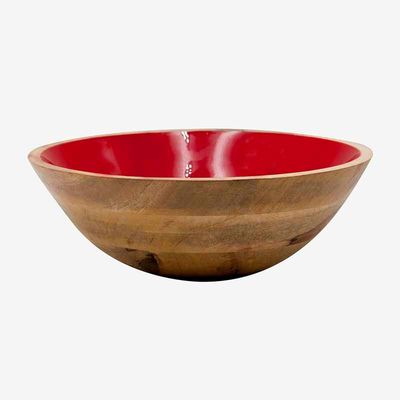 Decorative objects - WOODEN SALAD BOWL WITH COLORED ENAMEL - QUAINT & QUALITY