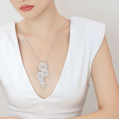 Jewelry - Overlap Fortune Drum Filigree Long Necklace - WEI YEE INTERNATIONAL LIMITED