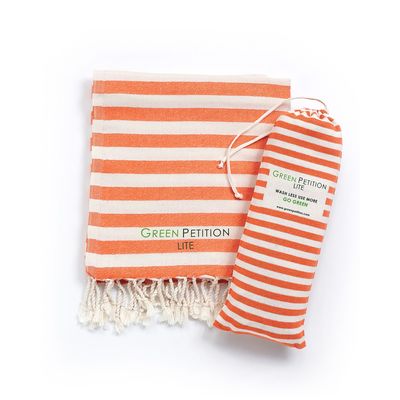 Bath towels - Mare Tangerine Fouta Towel 90x180 cm - GREEN PETITION