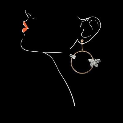 Jewelry - Bees & Butterflies Silver Filigree Rose Gold Earrings. - WEI YEE INTERNATIONAL LIMITED