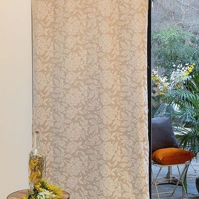 Rideaux et voilages - Double-Rideau VENISE  - Col Naturel - Panneau à œillets - 140 x 260 cm - 100% polyester - IPC DECO DELL'ARTE
