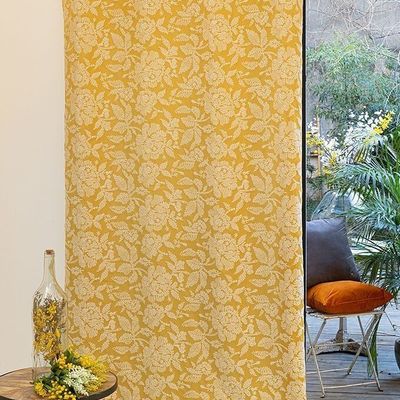 Curtains and window coverings - VENISE Double Curtain - Mustard Collar - Eyelet panel - 140 x 260 cm - 100% polyester - IPC DECO DELL'ARTE