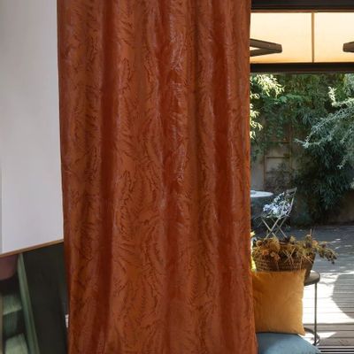 Curtains and window coverings - PALMA double curtain - Col Terra - Eyelet panel - 140 x 260 cm - 100% polyester - IPC DECO DELL'ARTE