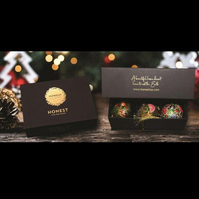 Guirlandes et boules de Noël - Luxury Gift Set of 6 beautiful handmade baubles - HONEST LOVE OUR PLANET