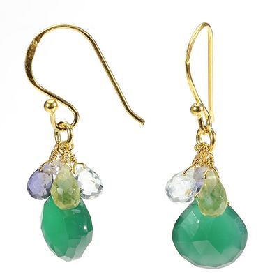 Bijoux - BOUCLES D'OREILLES "GRAPES" VERT ONYX - KARAWAN AUTHENTIC