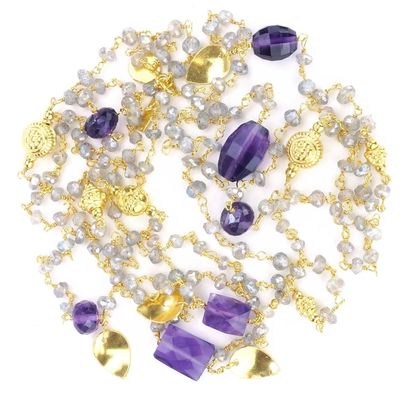 Bijoux - SAUTOIR "ANI" AMETHYSTE - KARAWAN AUTHENTIC