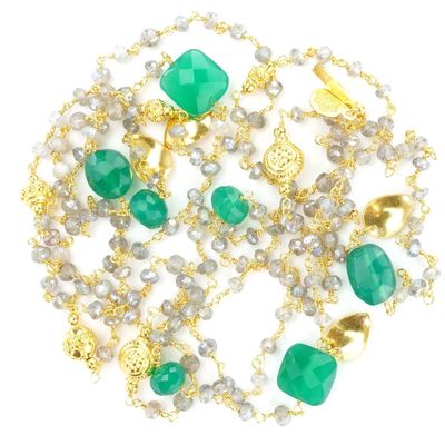 Bijoux - SAUTOIR "ANI" VERT ONYX - KARAWAN AUTHENTIC