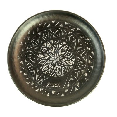 Objets de décoration - COUPELLE EN LAITON NOIR GRAVÉ 'ARABESK' - KARAWAN AUTHENTIC