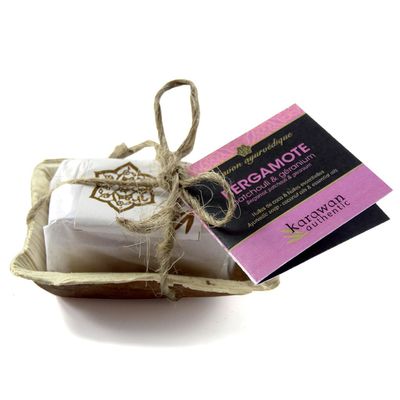 Soaps - AYURVEDIC SOLID SOAP - BERGAMOT - SMALL SIZE - KARAWAN AUTHENTIC