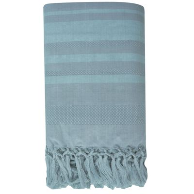 Serviettes de bain - FOUTA TISSÉE EN COTON BIOLOGIQUE - COLLECTION GARDEN - COULEUR ALMOND - KARAWAN AUTHENTIC