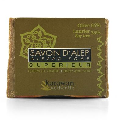 Soaps - SUPERIOR ALEPPO SOAP - OLIVE OIL AND BAY LEAVES 35% - AS A BAND - KARAWAN AUTHENTIC