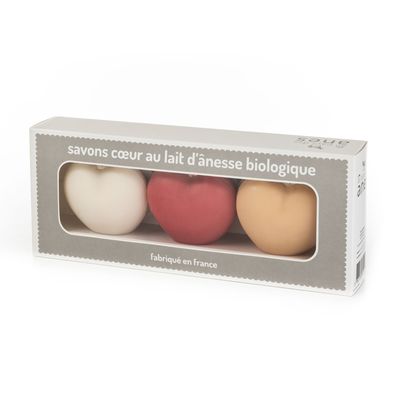 Soaps - Organic donkey milk heart soap set - AU PAYS DES ÂNES