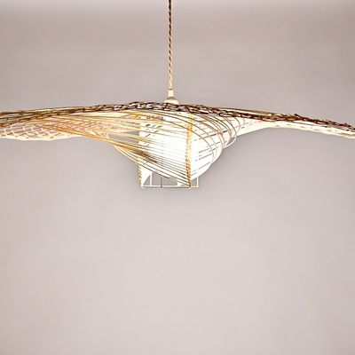 Suspensions - "SuperNova" grand luminaire en vannerie d'osier - TRESSAGES PAS SAGES