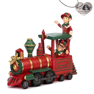 Other Christmas decorations - SANTA EXPRESS HELPERS ON TRAIN TT RD/GRN 26CM - GOODWILL M&G