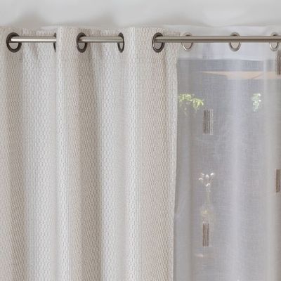 Curtains and window coverings - ALBA double-curtain - Natural Collar - Eyelet panel - 140 x 260 cm - 74% polyester 26% cotton - IPC DECO DELL'ARTE