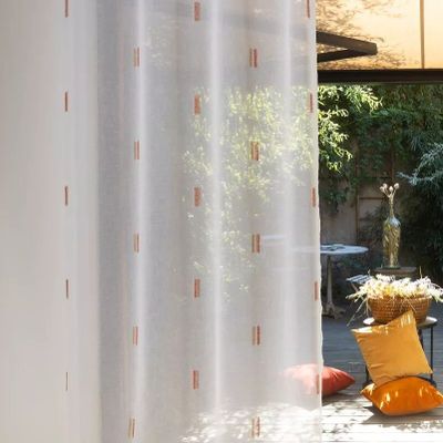 Rideaux et voilages - Rideau voilage BALI - Col Terra - Panneau à oeillets - 140 x 260 cm - 100 % polyester - IPC DECO DELL'ARTE